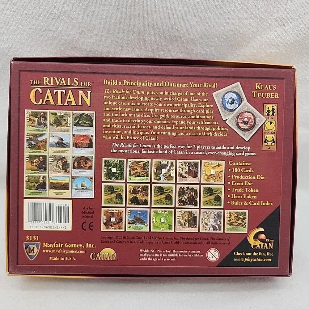 Game THE RIVALS FOR CATAN 2 Player Deluxe Card Board Develope New Land Complete